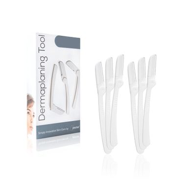 Jasclair Dermaplaning Razor (6 Count)  Face Razors for Women for Peach Fuzz, Eyebrow Shaping & Gentle Exfoliation  At-Home Facial Shaver for Smooth Skin and Flawless Makeup Prep