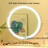 12" Lighted Makeup Mirror, Vanity Mirror With Stand, Circle Mirror With Light, High Definition Tabletop Mirror, Adjustable Brightness, 360  Arbitrary Rotation, Round Touch Button, Hardwired Lighted M view 4