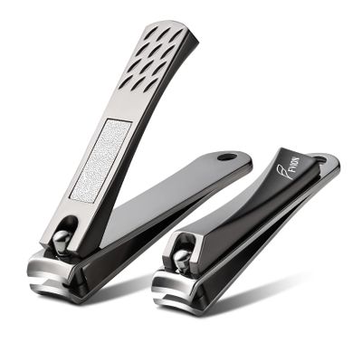 FVION Nail Clippers Set, Stainless Steel Fingernail & Toenail Clippers with Nail File, Heavy-Duty Nail Cutters for Thick Nails for Men & Women, Gift Box