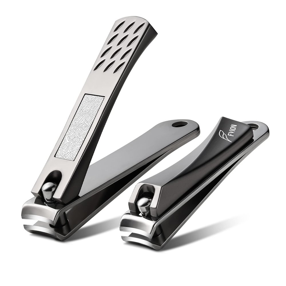 FVION Nail Clippers Set, Stainless Steel Fingernail & Toenail Clippers with Nail File, Heavy-Duty Nail Cutters for Thick Nails for Men & Women, Gift Box