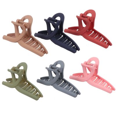 Minkissy 6Pcs Large Hair Claw Clips Matte Jaw Hair Clamps Nonslip Big Claw Clips French Design Hair Accessories Strong Hold for Women Girls