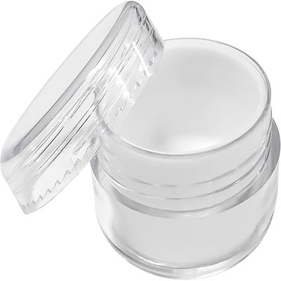 10ML / 10G Clear Plastic Jars With Silicone Liner Insert | Screw On Lids | Poly Containers For Cosmetics, Essential Oils, Creams, Powder & Storage | RVTUS (25 Pack)