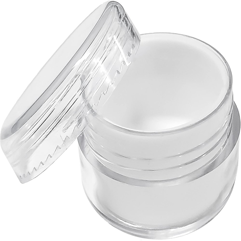 10ML / 10G Clear Plastic Jars With Silicone Liner Insert | Screw On Lids | Poly Containers For Cosmetics, Essential Oils, Creams, Powder & Storage | RVTUS (25 Pack)