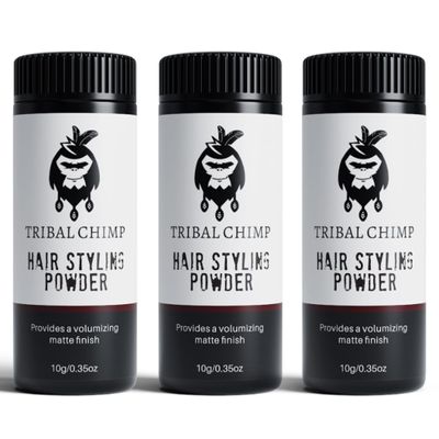 Tribal Chimp Hair Styling Powder, All-day Invisible Hold Hair Volumizer and Texture Powder for Men and Women, Styling Powder with Matte Finish - 3-Piece Set, 10g