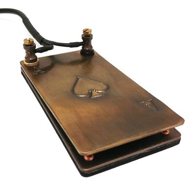 The Solid Brass Ace of Spades Foot Pedal Tattoo Foot Switch 360 Degree Square Footswitch
