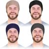 4 Pieces Satin Lined Hair Cover Satin Sleep Bonnet Adjustable-Designed Sleeping Beanie Stay on No Fading Cap for Men view 1