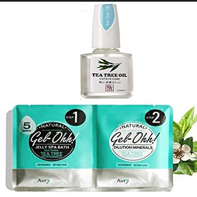 Avry Gel-OHH Jelly Spa Tea Tree & Peppermint with RK Cuticle Nail Care, Tea Tree
