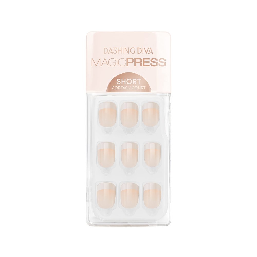 Dashing Diva Magic Press Nails - Day to Night | Short, Square Shaped Press On Nails | Long Lasting Stick On Gel Nails | Lasts Up to 7 Days | Contains 30 Stick On Nails, 1 Prep Pad, 1 File