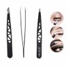 3 Piece Professional Stainless Steel Tweezers Set Hair Plucker Eyebrow Point Tip view 2