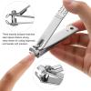 50 Pieces Nail Clipper Set Fingernails and Toenail Clipper Stainless Steel Nail Cutter for Women Men Thick Nails, Black and Silver view 3