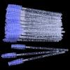 300PCS Disposable Mascara Wands Spoolie Brush Crystal Eyebrow Brushes Eyelash Extension Applicator Makeup Kits.myaokue-up (White-Light Purple) view 1