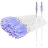 300PCS Disposable Mascara Wands Spoolie Brush Crystal Eyebrow Brushes Eyelash Extension Applicator Makeup Kits.myaokue-up (White-Light Purple) view 2