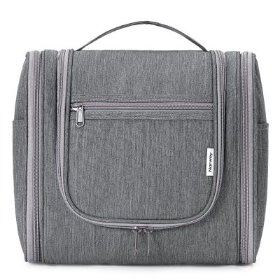 Narwey Hanging Toiletry Bag for Women Travel Makeup Bag Organizer Toiletries Bag Men for Cosmetics Essentials Accessories (Large, Grey)