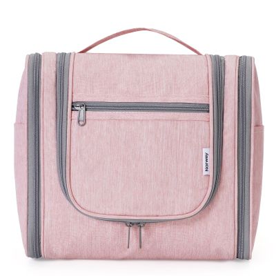 Narwey Hanging Toiletry Bag for Women Travel Makeup Bag Organizer Toiletries Bag for Cosmetics Essentials Accessories(Large, Pink)