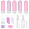 Beveetio 17 Pack Travel Bottles TSA Approved, 3OZ Leakproof Silicone Refillable Travel Size Containers for Toiletries, BPA Free Travel Accessories Tubes Cosmetic Shampoo Lotion Soap view 1