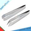 AAProTools 2 Pieces Fish Bone Tweezers, Stainless Steel Flat and Slant Tweezers Pliers Remover Tool (4.6") view 2