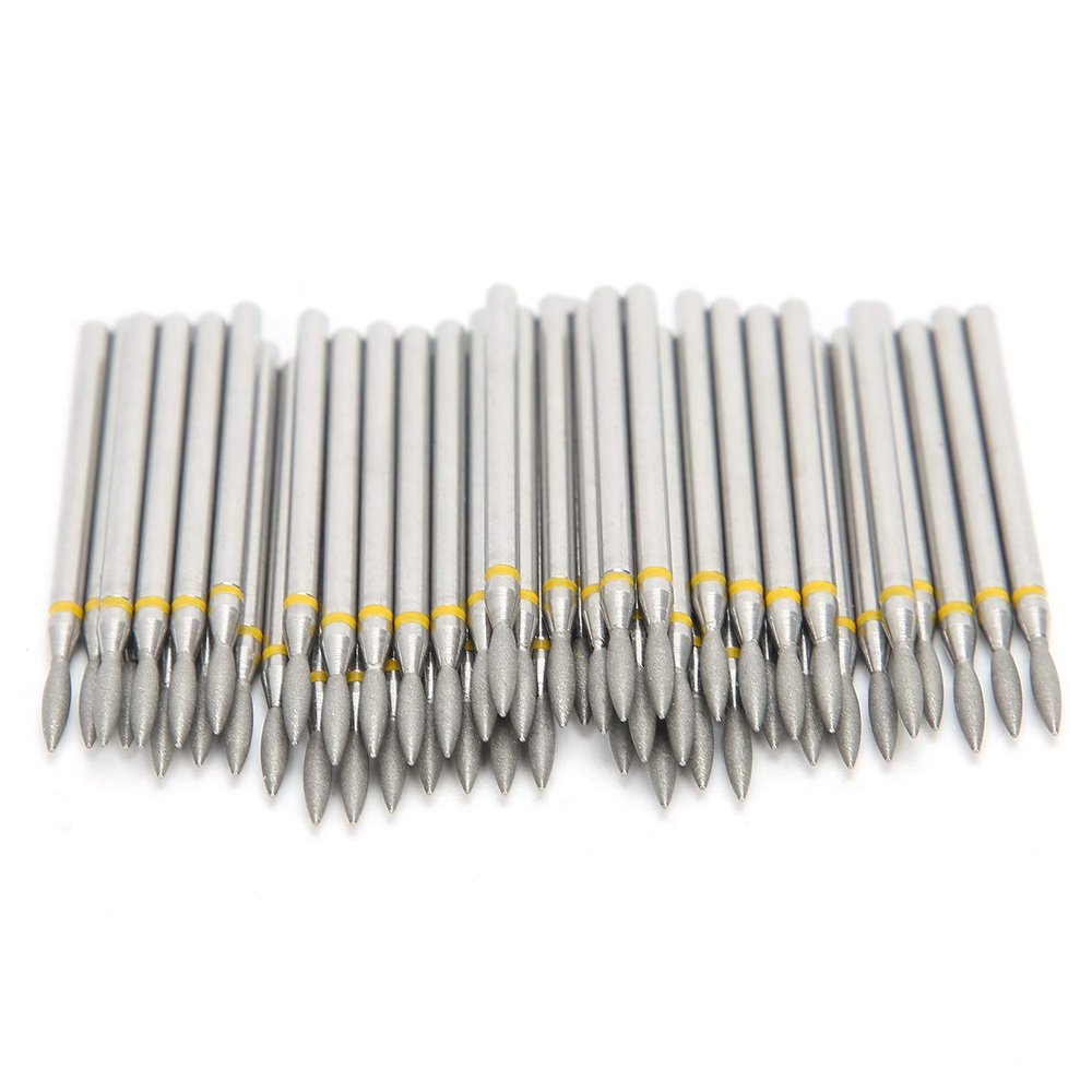 Dioche 50pcs Nail Art Drill Bits - Nail Polishing Grinding Head Emery Manicure Drill Bits Multifunction Nail Sanding Head Dead Skin Removal Manicure Tool Accessory for Nail Home Salon(01)