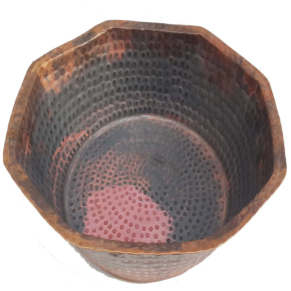 Portable Rustic Octagonal Copper Foot Massage Pedicure Bowl