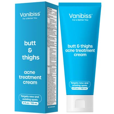 Vanibiss Butt & Thighs Acne Clearing Treatment - Back Acne Treatment - Body Acne Treatment Cream with 2% Salicylic Acid for Women - 4oz