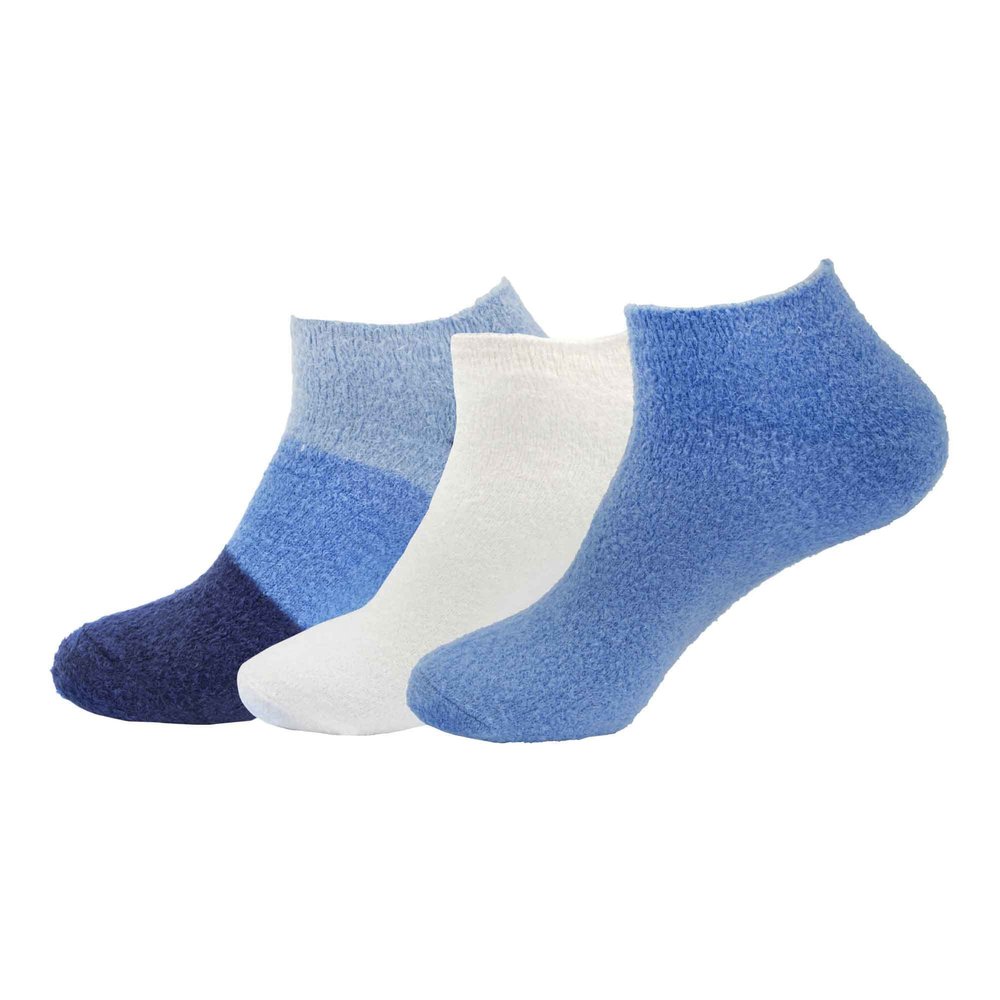 BambooMN Women's Super Soft Aloe Infused Fuzzy Nylon Spa Socks - Size 4-8 - Assortment J - 3 Pairs