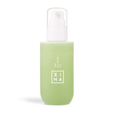 3INA Makeup - Vegan - Cruelty Free - The All Over Oil - Hydrating Oil For Body Hair & Face - Light-Weight Texture - Soft & Moisturized Feeling - Nourishing Almond Oil Antioxidant Green-Tea, Vitamin-E