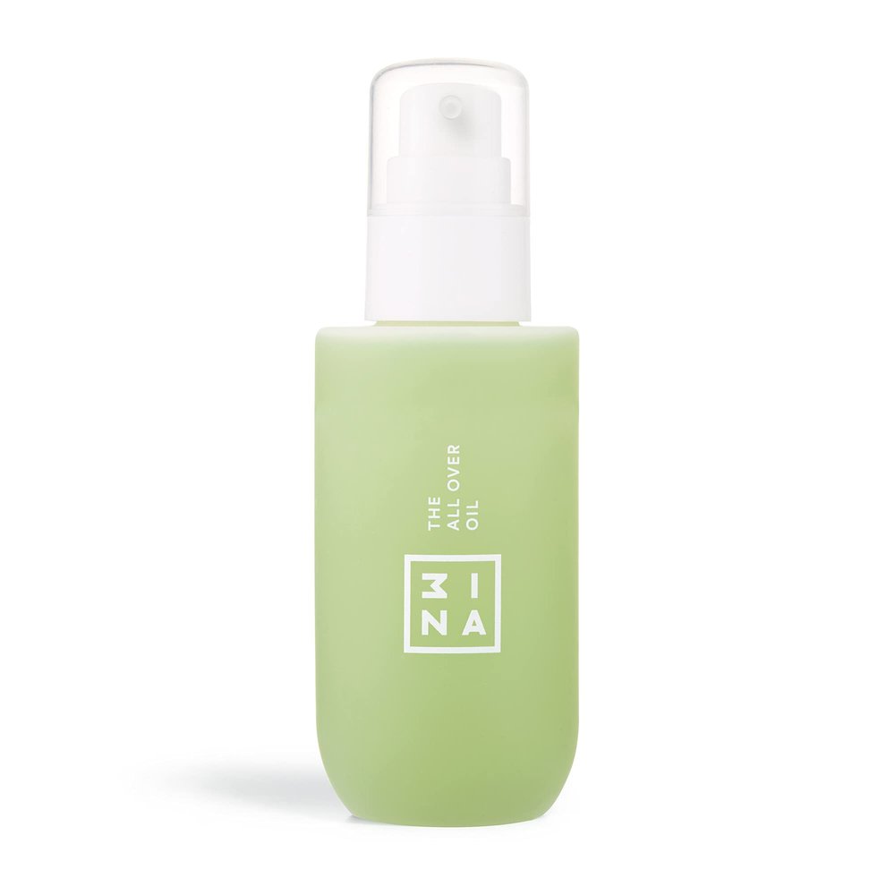 3INA Makeup - Vegan - Cruelty Free - The All Over Oil - Hydrating Oil For Body Hair & Face - Light-Weight Texture - Soft & Moisturized Feeling - Nourishing Almond Oil Antioxidant Green-Tea, Vitamin-E