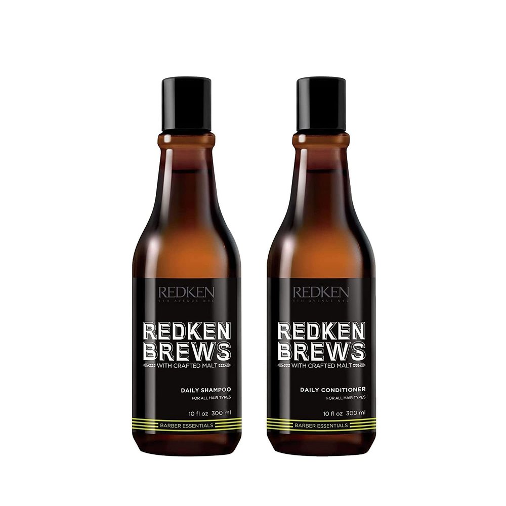 Redken Brews Daily Shampoo and Conditioner For Men | Lightweight Hydrating Hair Cleanser and Conditioner| Add Moisture and Shine to Dry Hair | For All Men's Hair Types