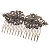 2 Pcs Retro Metal 14 Teeth Side Comb Flower Vine Cirrus Hairpin Decorative Wedding Veil Comb, Bronze Hair Pin view 1