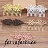 2 Pcs Retro Metal 14 Teeth Side Comb Flower Vine Cirrus Hairpin Decorative Wedding Veil Comb, Bronze Hair Pin view 3