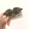 2 Pcs Retro Metal 14 Teeth Side Comb Flower Vine Cirrus Hairpin Decorative Wedding Veil Comb, Bronze Hair Pin view 4