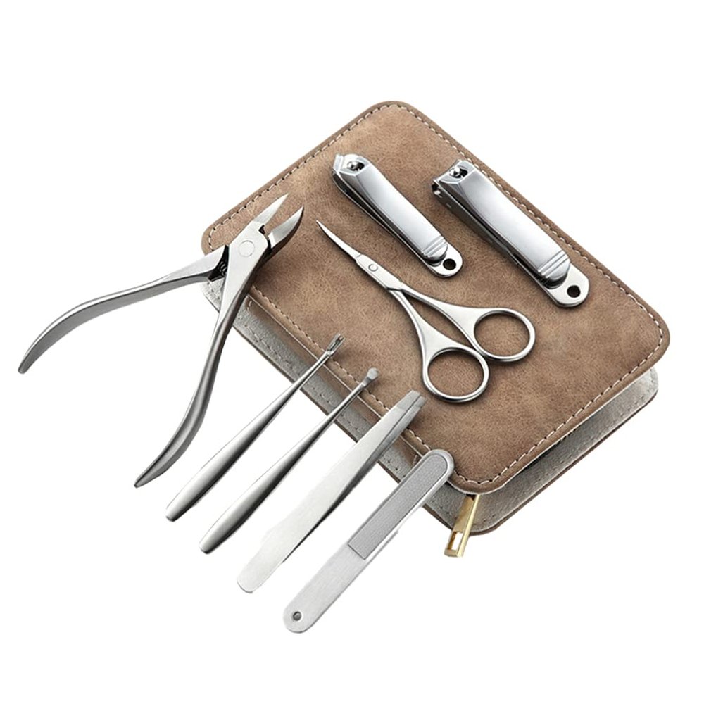 1 Set Nail Set Nail Clippers Kit Stainless Steel Manicure Kit Stainless Steel Clipper Professional Manicure Tools Art Tool Scissors Grooming Kit
