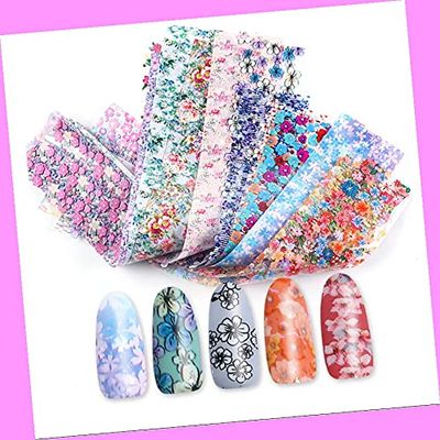 10pcs 20x4cm Chrysanthemum Daisy Glory Flower Nail Foil Transfer Sticker Xk718 for Nails Design Nail Art Stickers Decals Supplies Manicure Tips Sticker Colorful for Nail Decorations
