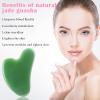 Nuanchu 3 Pieces Gua Sha Facial Tool Natural Resin Stone Board Scraping Facial Massage Gua Sha Scraping Massage Tool for Face, Skin Body Muscle Relaxing Tools(Pink, Dark Green, Black) view 2