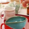 ARTIBETTER Jewelry Tray Small Ceramic Dish Mixing Bowl Essential Oil Holder Small Plate Blue Jewelry Dish view 2