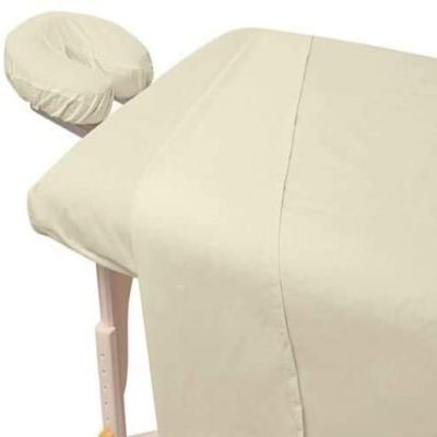 1-Piece Beige/Java Massage and Spa Fitted Sheet for Portable Tables, Premium Quality Preferred by Professionals in Massage and Spa Industry, 190 Thread Count Percale by Atlas