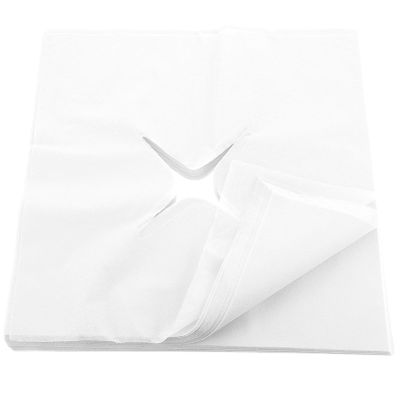 Healifty 100pcs Disposable Face Cradle Covers Ultra Soft Massage Face Covers Headrest Covers for Massage Tables Massage Chairs White
