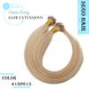 SEGO Nano Tip Hair Extensions Human Hair Balayage Nano Ring Beads Pre-bonded Seamless Highlight Extensions for Women 1g/strand 50g/pack -20 Inch -18P613 Ash Blonde&Bleach Blonde view 2