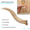 SEGO Nano Tip Hair Extensions Human Hair Balayage Nano Ring Beads Pre-bonded Seamless Highlight Extensions for Women 1g/strand 50g/pack -20 Inch -18P613 Ash Blonde&Bleach Blonde view 3