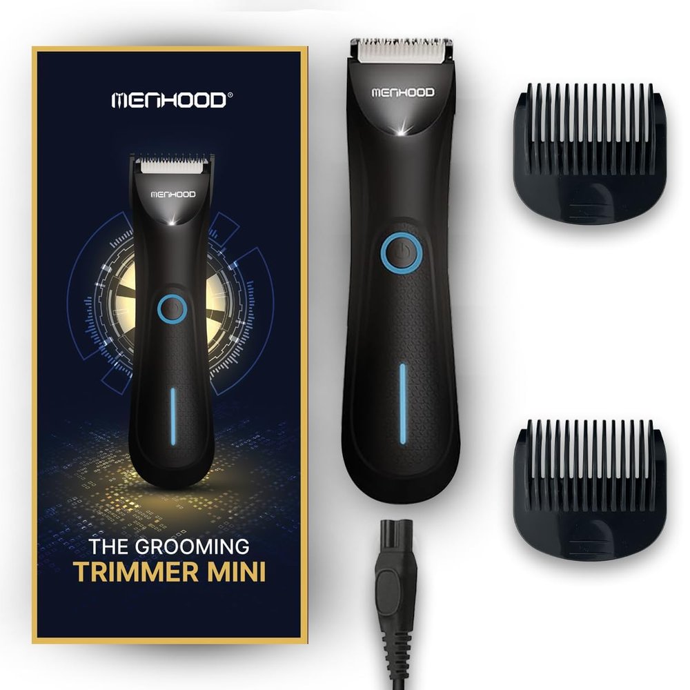 MENHOOD Ball Trimmer Mini  Groin & Body Shaver for Men with Skin-Friendly Ceramic Blade, IPX6 Waterproof Rating, No Snags or Cuts, 90-Minute Run Time