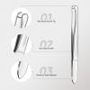 3 Pieces Stainless Steel Round Tip Tweezers Eyebrow Hair Removal Tweezers Makeup Cosmetic Tool Blunt Tip Tool view 2