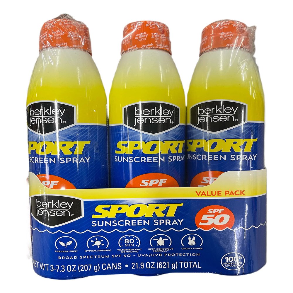 Berkley Jensen Sport Sunscreen Spray SPF 50 | Paraben Free | Hypoallergenic, 21.9 oz