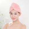 Cabilock 2pcs Coral Fleece Hair-Drying Caps Absorbent Hair Turban Towels for Quick Drying Grey Comfortable for Bathing view 2
