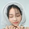 Cabilock 2pcs Coral Fleece Hair-Drying Caps Absorbent Hair Turban Towels for Quick Drying Grey Comfortable for Bathing view 3