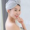 Cabilock 2pcs Coral Fleece Hair-Drying Caps Absorbent Hair Turban Towels for Quick Drying Grey Comfortable for Bathing view 4