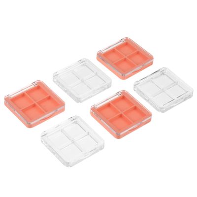 Beaupretty 6 Pcs Empty Eyeshadow Palette DIY Refillable Plastic 4 Grids Eyeshadow Palettes Storage Boxes for Women Girls Makeup