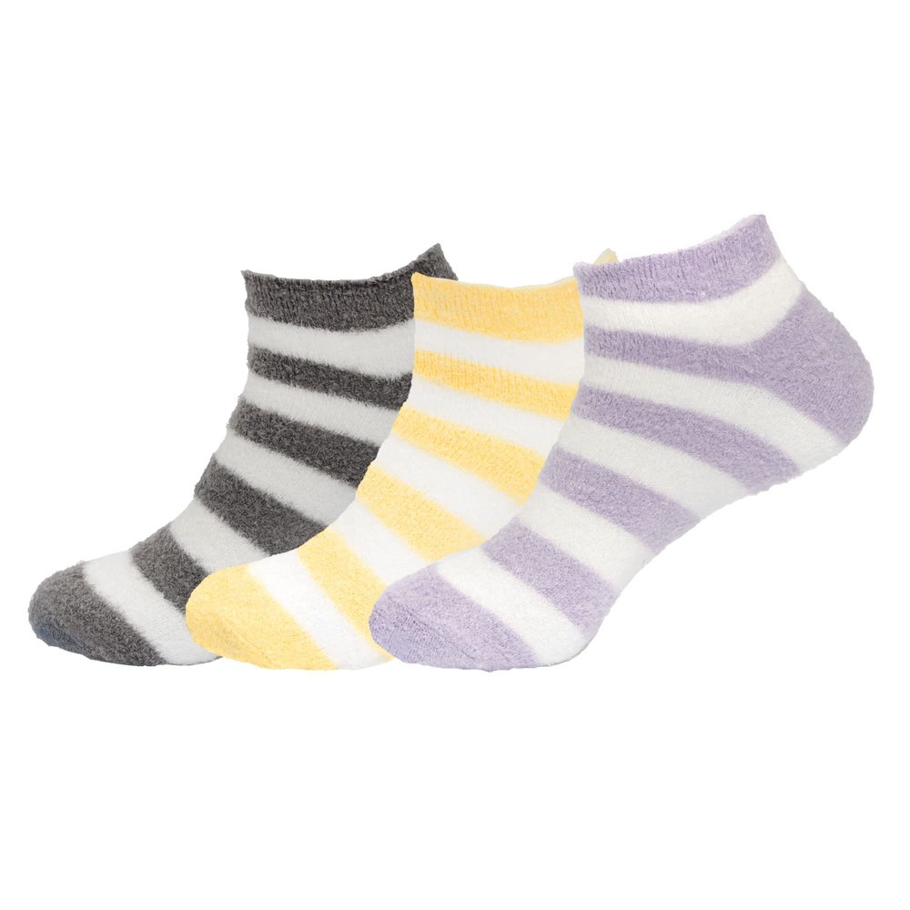 BambooMN Women's Super Soft Aloe Infused Fuzzy Nylon Spa Socks - Size 4-8 - Assortent N - 3 Pairs