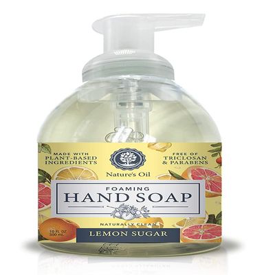 Nature's Oil Foaming Hand Soap, Lemon Sugar, 10 Fluid Ounces (Single Unit)