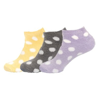BambooMN Women's Super Soft Aloe Infused Fuzzy Nylon Spa Socks - Size 4-8 - Assortent M - 3 Pairs