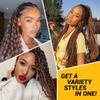 AU-THEN-TIC Water Wave Crochet Braids Hair, 22 Inch, 6 Packs, Synthetic Extensions for Passion Twists, Butterfly Locs, and Bohemian Styles, (27, Honey Blonde) view 2