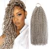 AU-THEN-TIC Water Wave Crochet Braids Hair, 22 Inch, 6 Packs, Synthetic Extensions for Passion Twists, Butterfly Locs, and Bohemian Styles, (Grey) view 1
